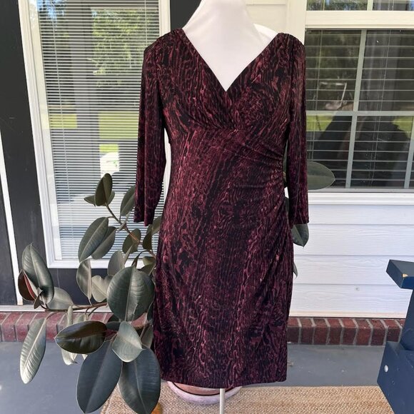 Lauren Ralph Lauren Dresses & Skirts - Lauren Ralph Lauren Stretch Jersey Knit Leopard Dress Print Size 10 Midi